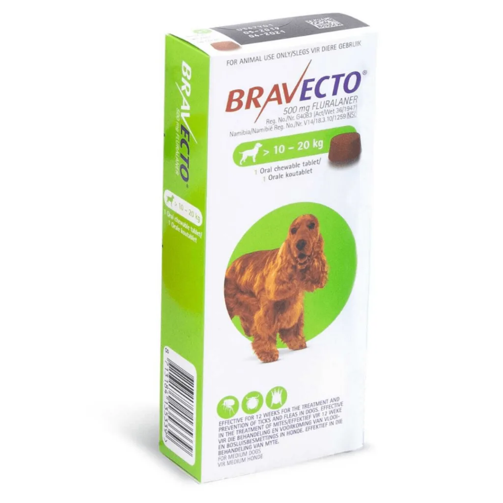 Bravecto Chewable Tablet for Dogs – 10 to 20kg.